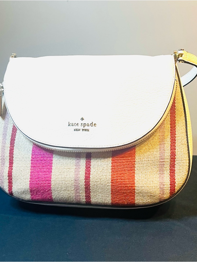 Kate Spade Leila White And Multicolor Bag With Secret Compartment!